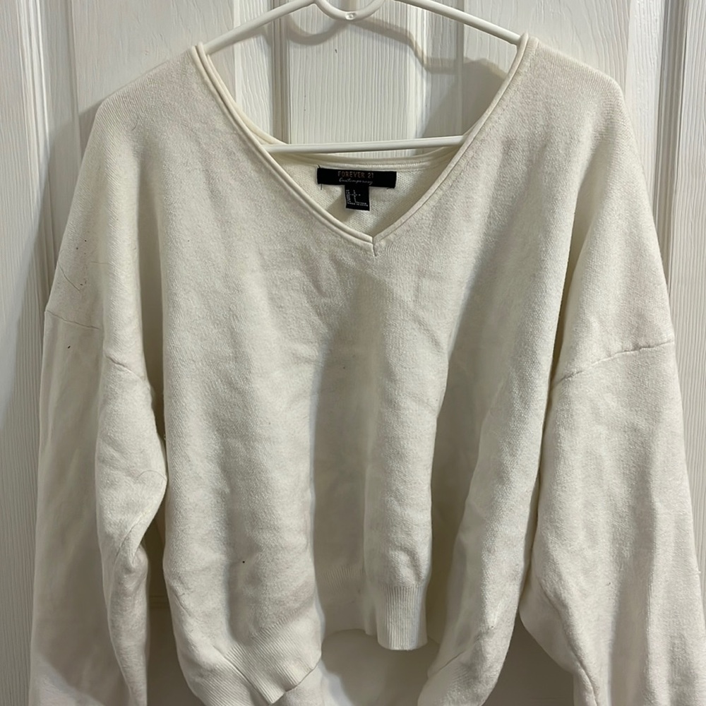 white sweater